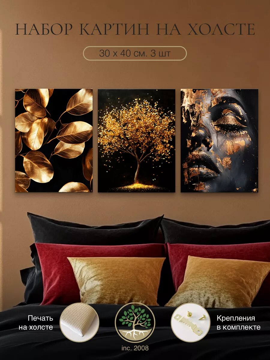 Набор картин TOPPOSTERS, на подрамнике, синтетический холст, 30x40 см