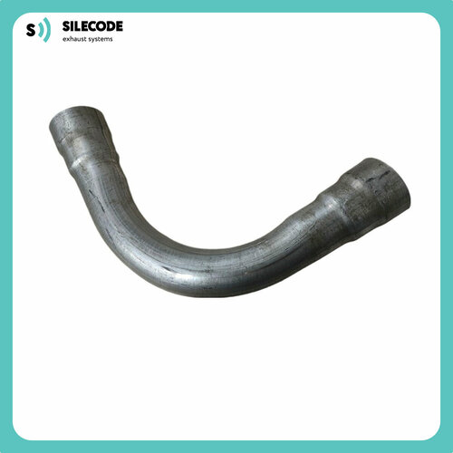 Труба с гибом развальцованная SILECODE d40, угол 90, алюминизированная сталь