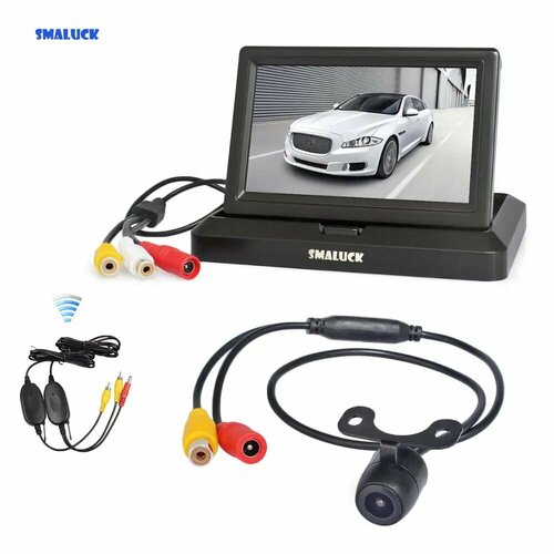 SMALUCK беспроводной 5-дюймовый складной монитор заднего вида автомобильный монитор водонепроницаемая камера заднего вида комплект парковочной системы 2725₽