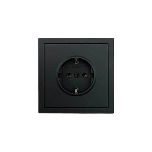 Розетка 1-мест. с/з ПБТ СП ZIMA IP20 16А безвинт. зажим черн. бархат LEZARD 704-4288-122BQC