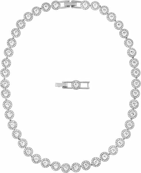 Колье SWAROVSKI, кристаллы Swarovski, длина 38 см, белый, серебряный — фото 1