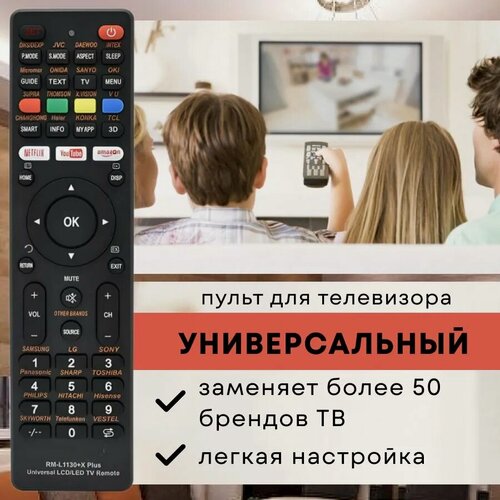 Изображение товара Универсальный пульт для ТВ различных брендов: BenQ, Hitachi, Hyundai, Digma, Haier, HTC, Philips, Panasonic, Sony и др.