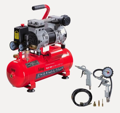 Изображение товара Компрессорный набор FUBAG OLS 180/10 SET 4.0, 180 л/мин, ресивер 10, 8 бар, 220В + пневмоинструменты