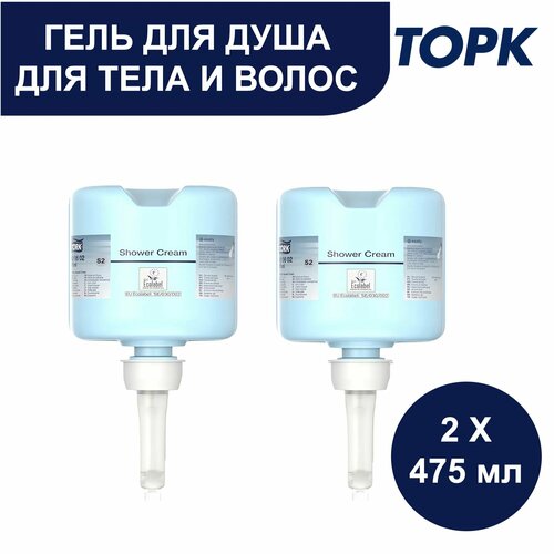 фото Жидкое мыло-гель для тела и волос tork мини, комплект: 2 картриджа по 475 мл, 420602-2