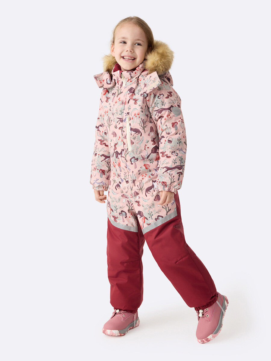 Комбинезон утеплённый Lassie Joni, размер 104, , бежевый, бордовый