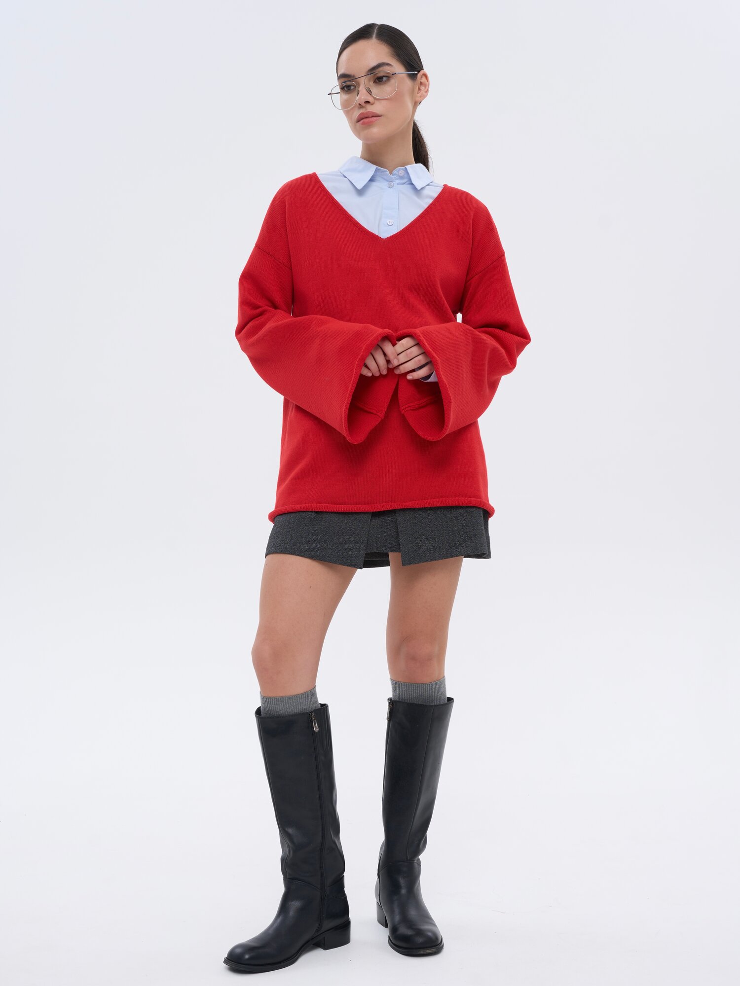 Пуловер KIVI CLOTHING, размер 40-48, , красный