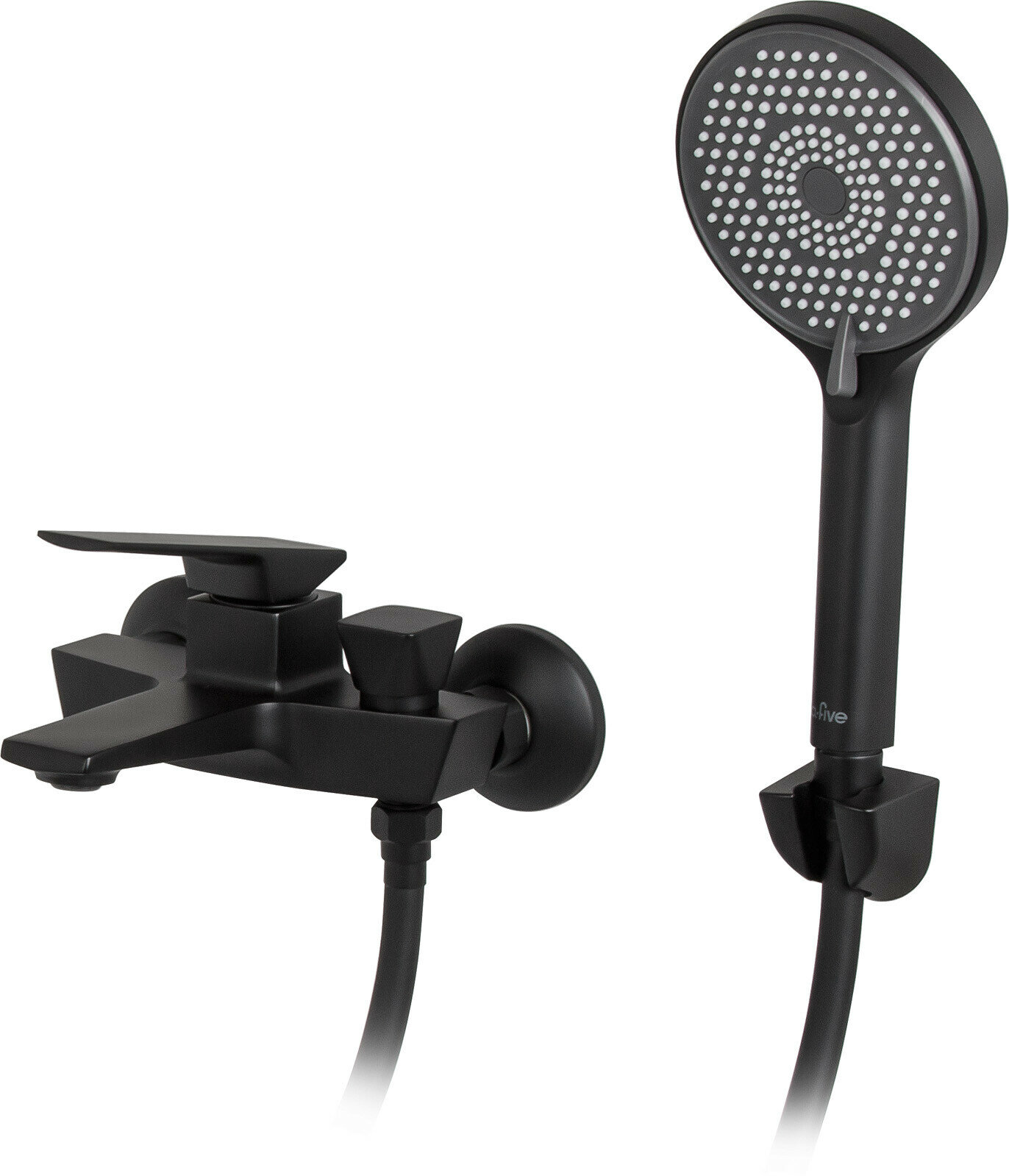 Смеситель для ванны A-FIVE Lily черный с коротким монолитным изливом (А5-1232) — фото 1