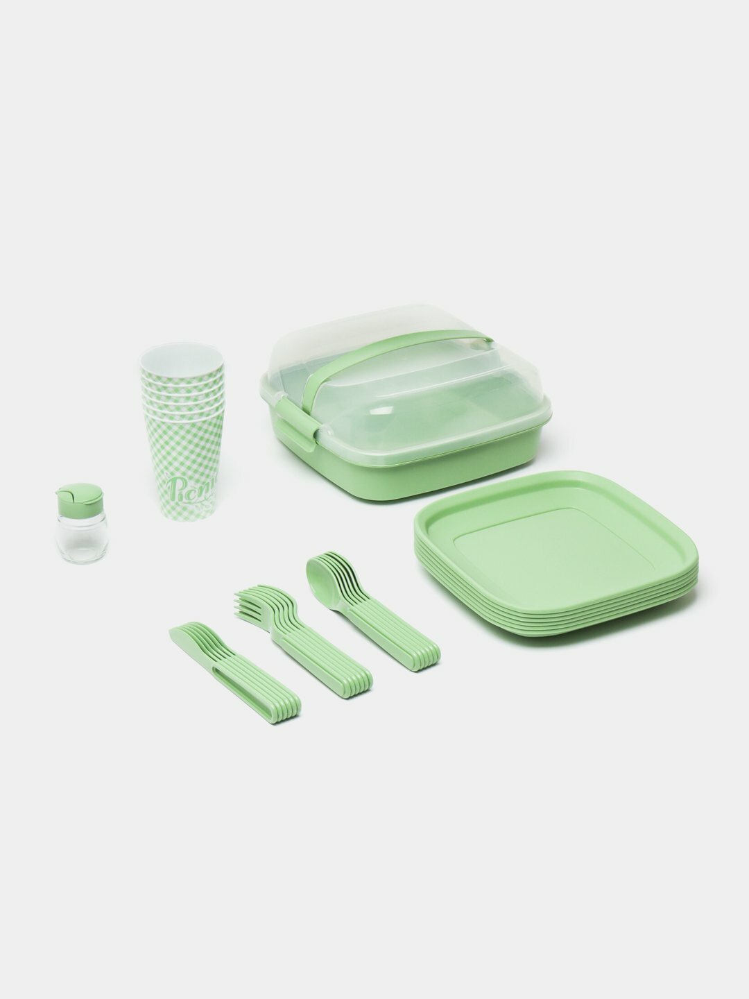 Набор для пикника, на 6 персон Зеленый — фото 1