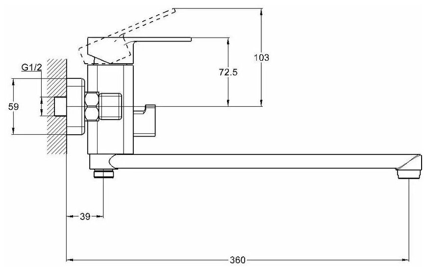 Смеситель Zegor для ванны с душем, LEB7-B123-KH — фото 1