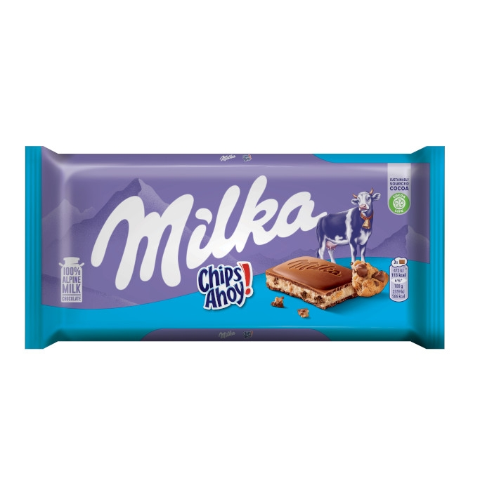 Шоколад "Milka Chips Ahoy" с хрустящими печеньями и молочным кремом 100г