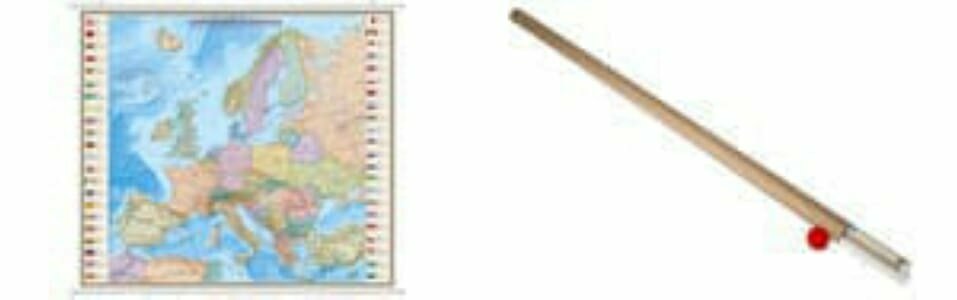_Карта Зарубежная Европа. 1:32 000 000 (с флагами гос-в) (настен, ламинир, односторон, с рейками,