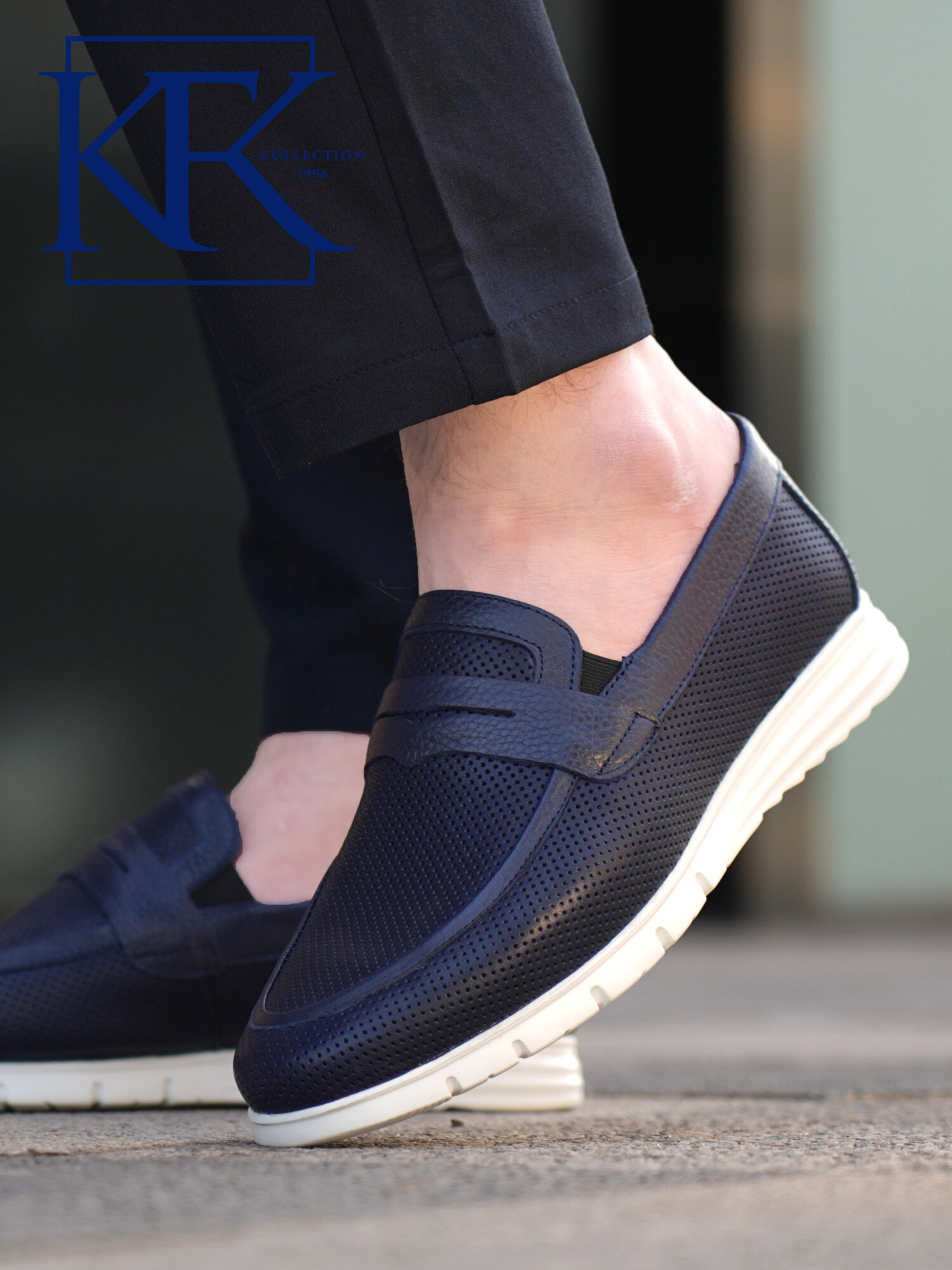 Лоферы KFK KFKLORO, размер 41, темно-синий — фото 1