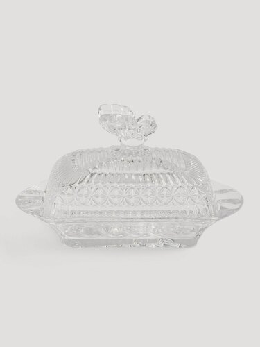 Изображение товара Масленка Kuchenland, 17х10 см, стекло Р, Бабочка, Butterfly, прозрачная
