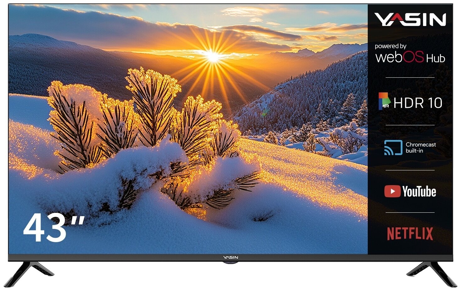 Телевизор YASiN 43 Оснащен фирменной системой LG webOS и оригинальным пультом Air Mouse от LG