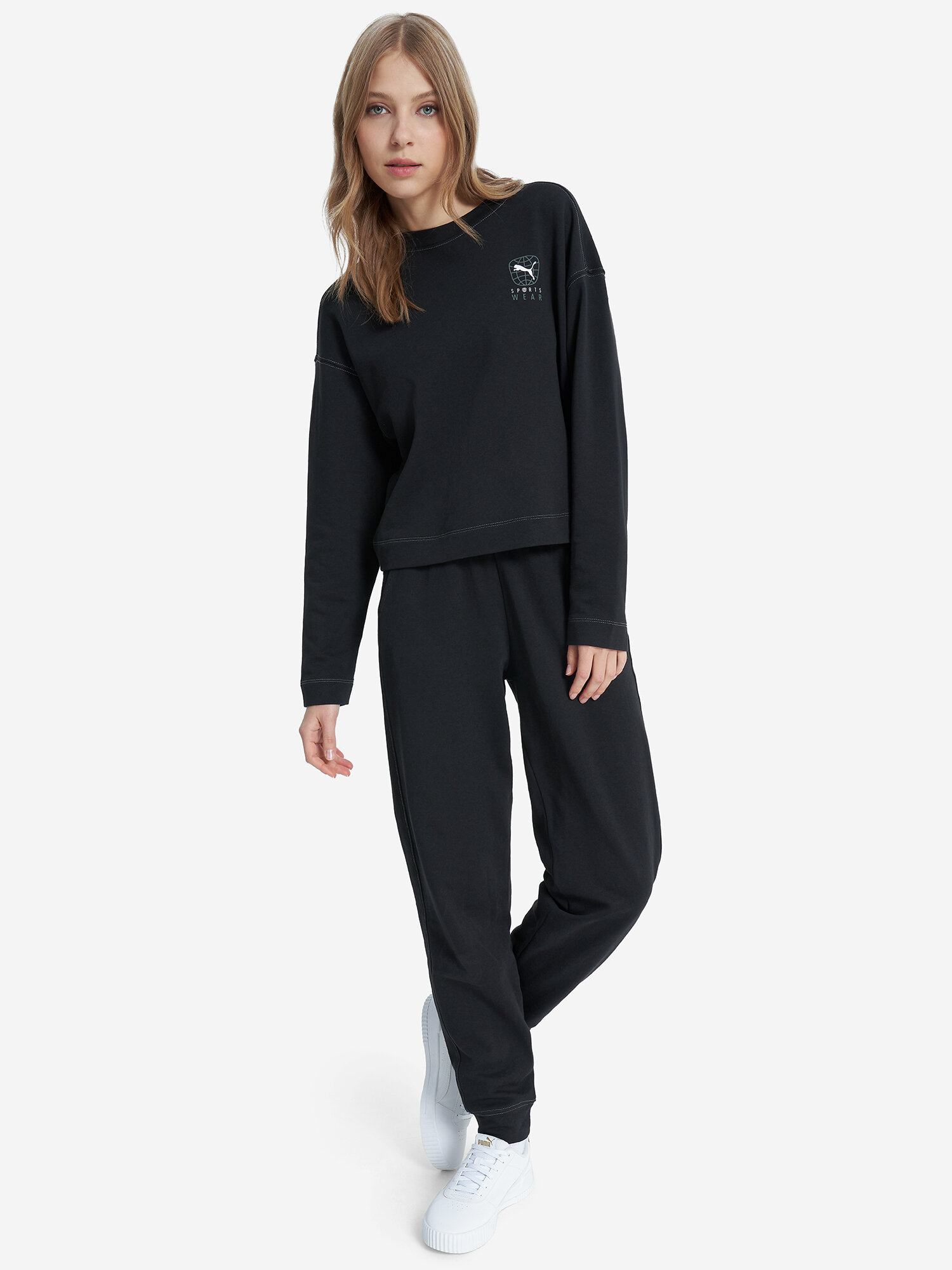 Свитшот PUMA, размер L, , черный — фото 1