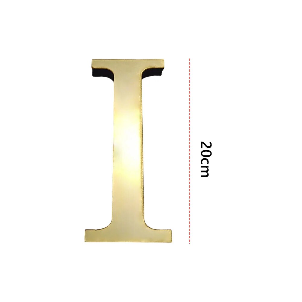 20 см 3D акриловые наклейки на стену с английскими буквами золотые самоклеящиеся наклейки на стену буквы настенные украшения для домашнего декора I