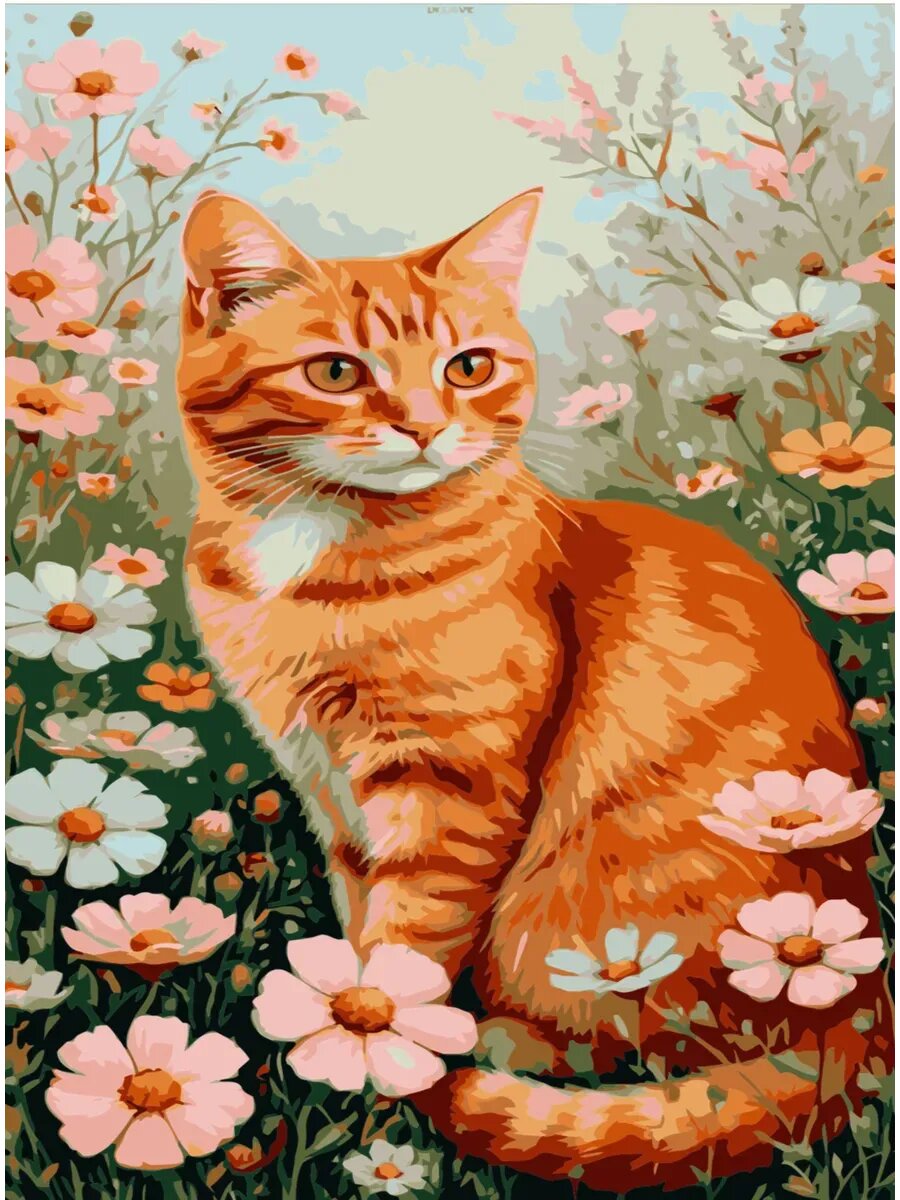 Картина по номерам рыжий кот