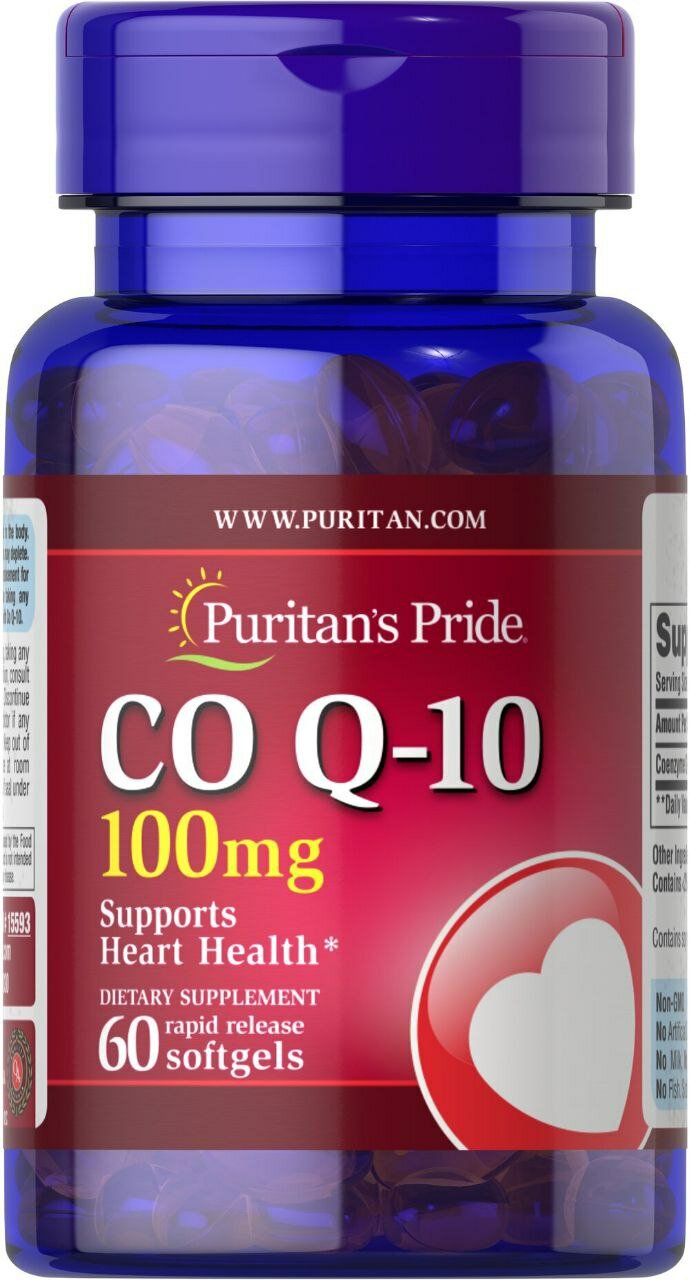 Коэнзим CoQ10 100мг 60 капсул Больше энергии в мышцах, Поддержка сердца под нагрузкой, Быстрее восстановление после соревнований