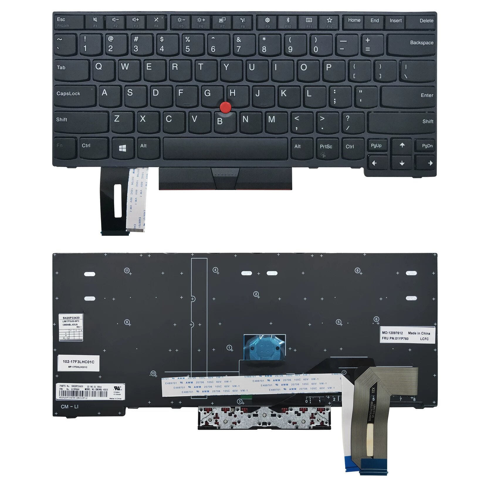 Подходит для клавиатуры ноутбука Lenovo Thinkpad T14 Gen1 Gen2 P14s Gen1 Gen2 Новая клавиатура черного цвета без