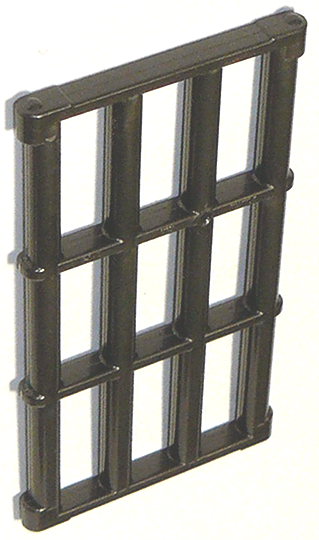 Дверная решетка LEGO Bar 1 x 4 x 6 Grille with End Protrusions 92589 Pearl Dark Gray N