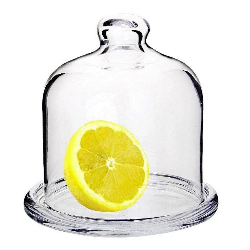 Лимонница стеклянная прозрачная стекло с крышкой для лимона, объемом 600мл