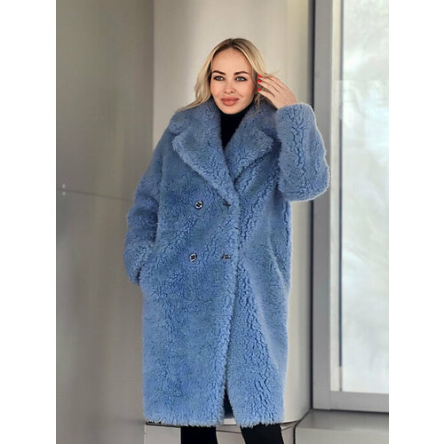 Шуба Vira Plotnikova, размер 42, голубой