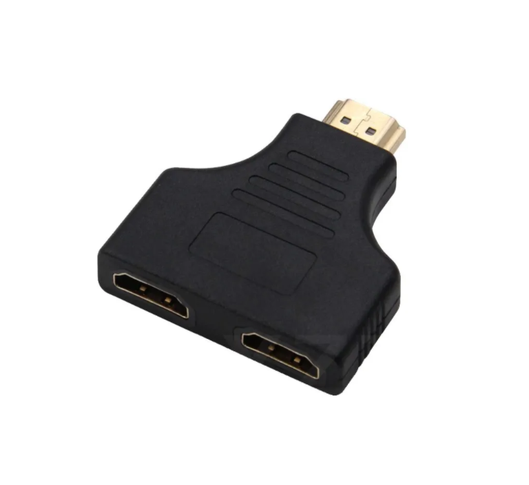 Переходник HDMI на 2хHDMI, черный, 1 шт