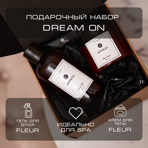 Набор подарочный для женщин / для мужчин Гель для душа + Крем для тела парфюмированный Dream On KAORI аромат FLEUR (Флер)