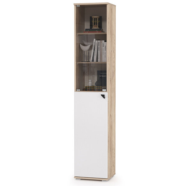 КР100 Бостон 13.155 Шкаф цвет дуб эндгрейн элегантный/фасады МДФ милк рикамо софт