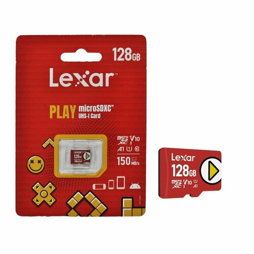 128Gb microSDXC карта памяти Lexar Play LMSPLAY128G-BNNNC