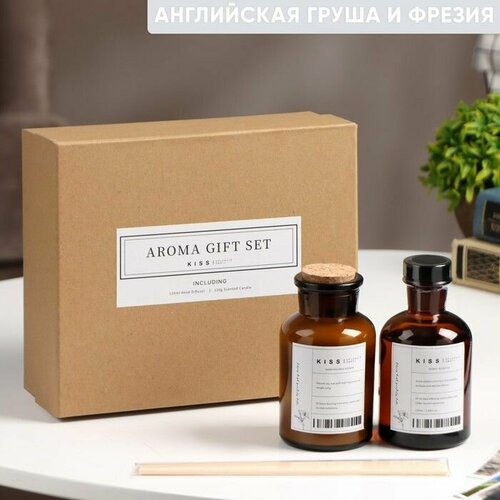 Набор подарочный диффузор 120 мл свеча ароматическая 120 гр Английская груша и фрезия 6250₽