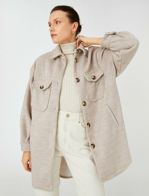 Пальто  KOTON, размер 34, серый