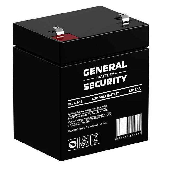 Аккумулятор General Security GSL 4,5-12 — фото 2