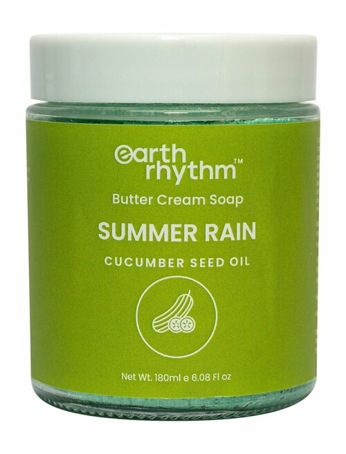 Крем-мыло для тела с маслом семян огурца и маслом ши / Earth Rhythm Summer Rain Butter Cream Soap