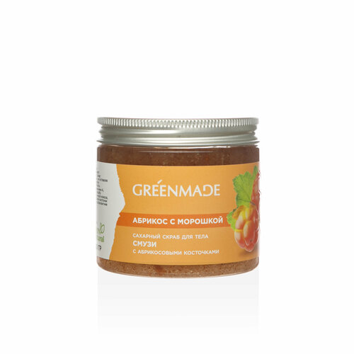 Скраб для тела сахарный GREENMADE Абрикос с морошкой с абрикосовой косточкой