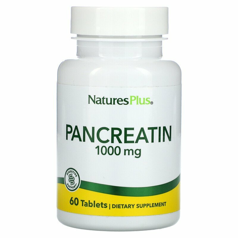 NaturesPlus Pancreatin 1000мг (Панкреатин) 60 таблеток (NaturesPlus)