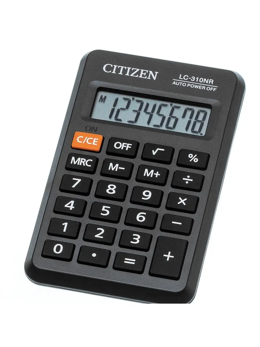 Калькулятор карманный CITIZEN LC-310NR 8-разр, 69х114х14 мм, черный