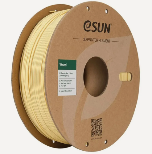 Изображение товара Катушка PLA-Wood пластика ESUN натуральная 1.75 мм 1 кг, (PLA-Wood175O-PW1P1)
