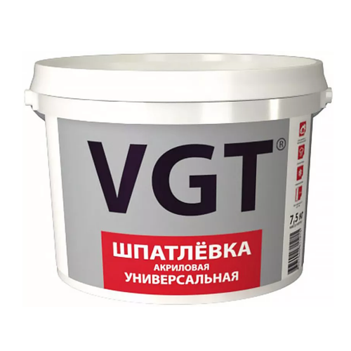 Шпатлёвка VGT акриловая универсальная 7,5 кг, 4 шт.