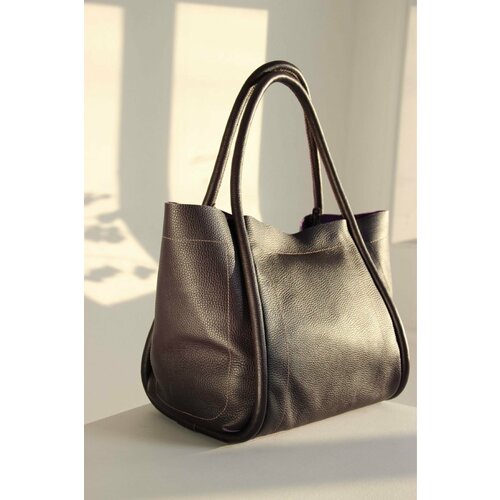 фото Сумка тоут , фактура зернистая, фиолетовый kis bags