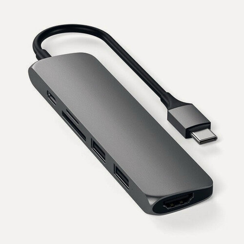 Изображение товара USB-C адаптер Satechi Type-C Slim Multiport Adapter V2 (ST-SCMA2M)