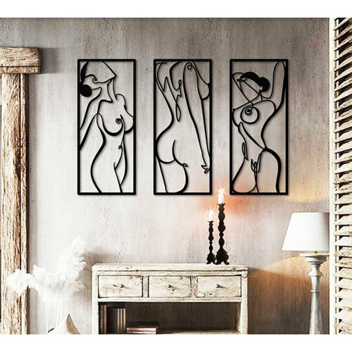 Панно набор коллаж 60х90 см Эстетика Девушка Фигура декоративное настенное чёрное декор на стену картина 1250₽