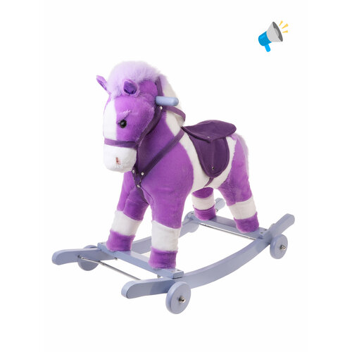 фото Каталка-толокар наша игрушка лошадка (wj-sh016-w), белый/фиолетовый