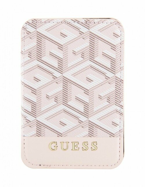 Кредитница GUESS Wallet Cardslot MagSafe PU G CUBE with metal logo GUWMSHGCFSEP, розовый