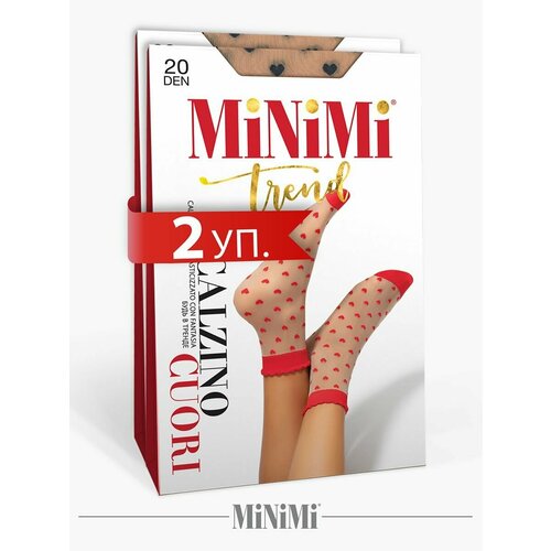 Носки MiNiMi, 20 den, 2 пары, размер 0 (UNI), бежевый, синий гольфы полиамид minimi micro pois 70 гольфы размер б р nero чёрный