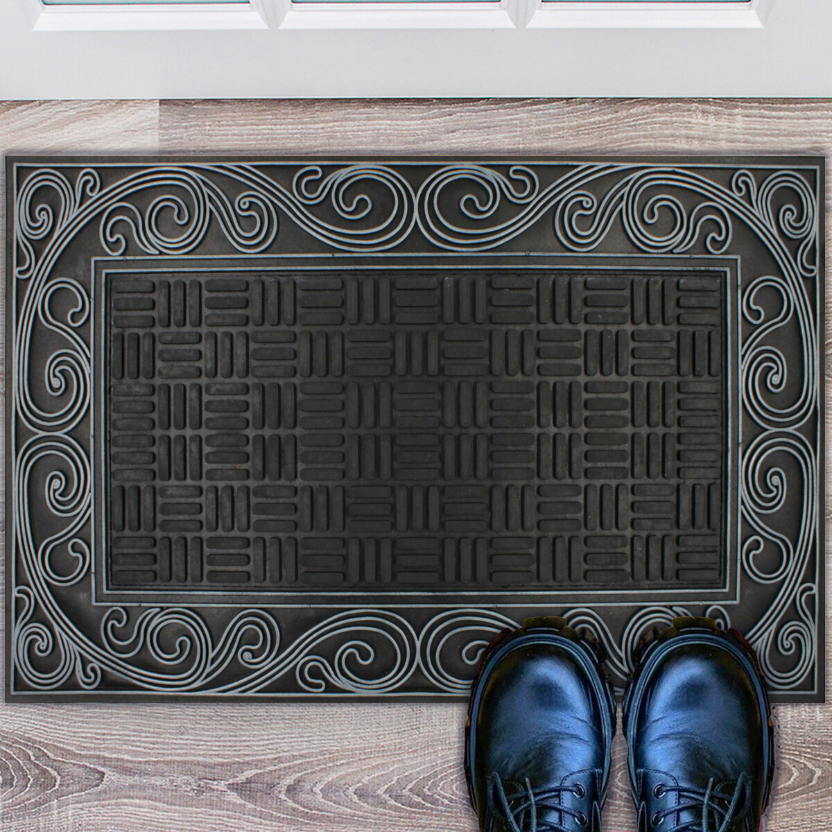 фото Коврик придверный резиновый в прихожую 45х75см . Коврик в коридор на пол для прихожей.