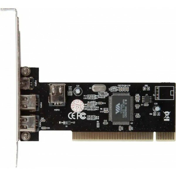 Плата расширения БУ FireWire (IEEE 1394) PCI VIA6306 (разъемы: 2x 6-pin 1x 4-pin)