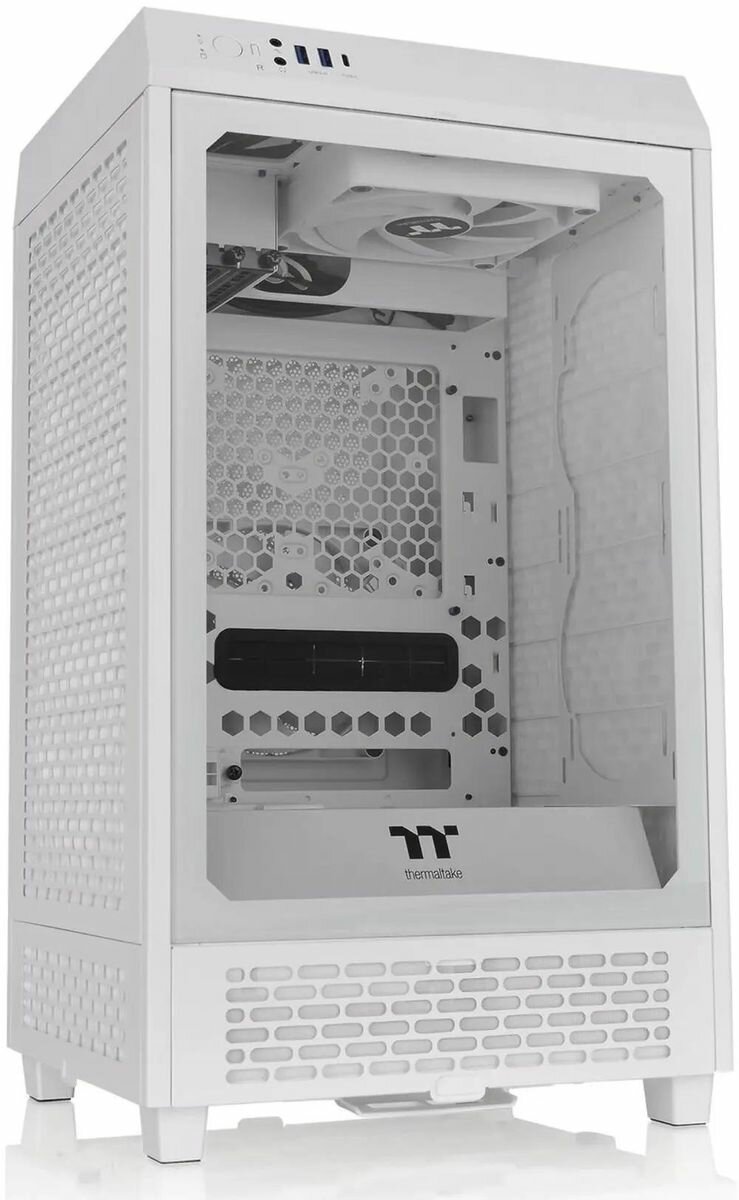 Корпус miniITX Thermaltake The Tower 200, Mini-Tower, без БП, белый [ca-1x9-00s6wn-00]