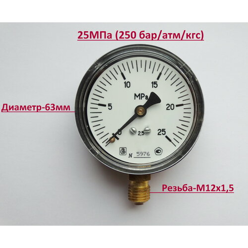 Манометр высокого давления D63-25МПа 250 бар 993₽