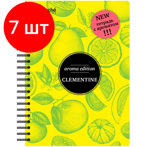 Комплект 7 штук, Бизнес-тетрадь ароматизир.100л, кл, А5, клементин, спир, тонир. блок 84906 комплект 7 штук бизнес тетрадь ароматизир 100л кл а5 тутти фрутти спир тонир блок 84904